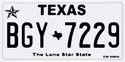 TX license plate BGY7229