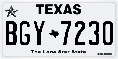 TX license plate BGY7230