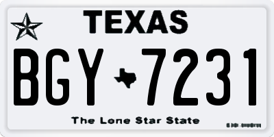 TX license plate BGY7231