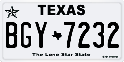 TX license plate BGY7232