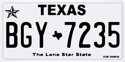 TX license plate BGY7235