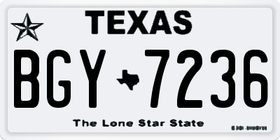 TX license plate BGY7236