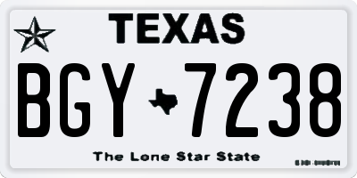TX license plate BGY7238