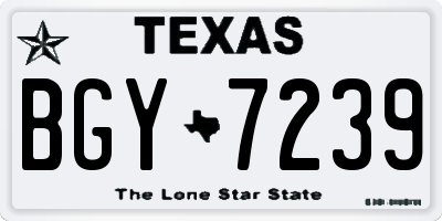 TX license plate BGY7239