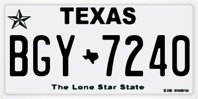 TX license plate BGY7240