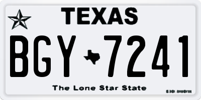 TX license plate BGY7241