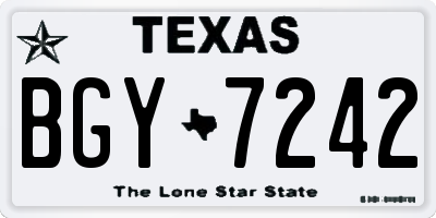 TX license plate BGY7242