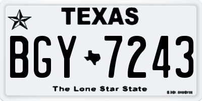 TX license plate BGY7243