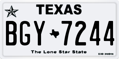 TX license plate BGY7244