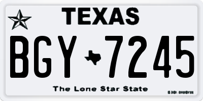 TX license plate BGY7245
