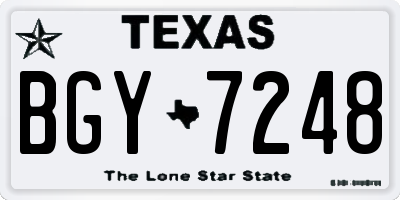 TX license plate BGY7248