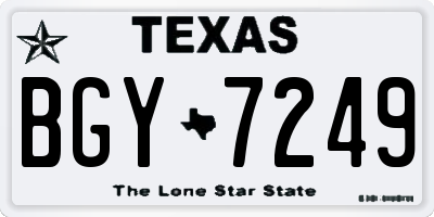 TX license plate BGY7249