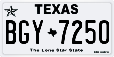 TX license plate BGY7250