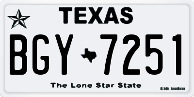TX license plate BGY7251