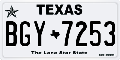 TX license plate BGY7253