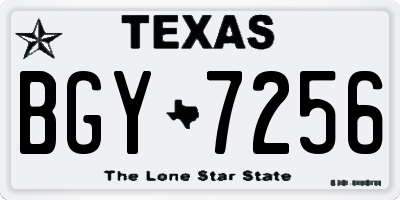 TX license plate BGY7256