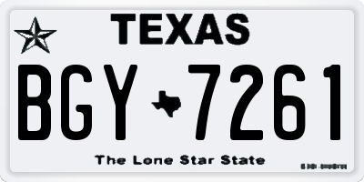 TX license plate BGY7261