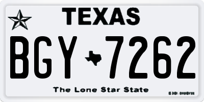 TX license plate BGY7262
