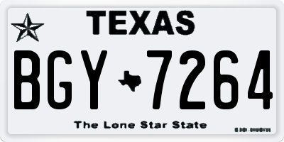 TX license plate BGY7264