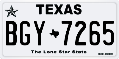 TX license plate BGY7265