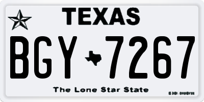 TX license plate BGY7267