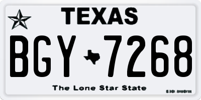 TX license plate BGY7268