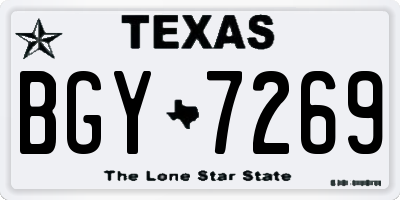 TX license plate BGY7269