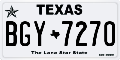 TX license plate BGY7270