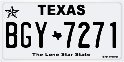 TX license plate BGY7271