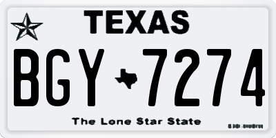 TX license plate BGY7274
