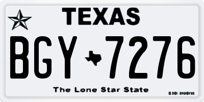 TX license plate BGY7276
