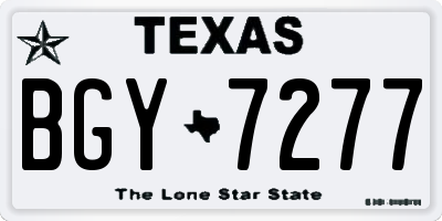 TX license plate BGY7277