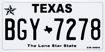 TX license plate BGY7278