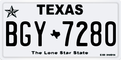 TX license plate BGY7280