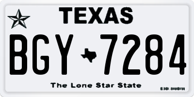 TX license plate BGY7284