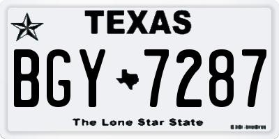 TX license plate BGY7287