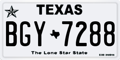 TX license plate BGY7288