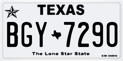 TX license plate BGY7290