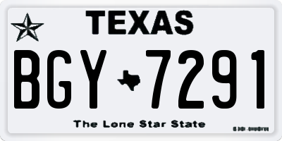 TX license plate BGY7291