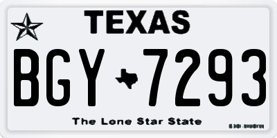 TX license plate BGY7293