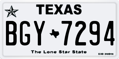 TX license plate BGY7294