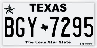 TX license plate BGY7295