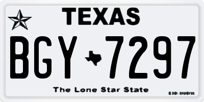 TX license plate BGY7297