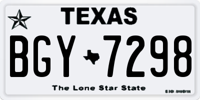 TX license plate BGY7298