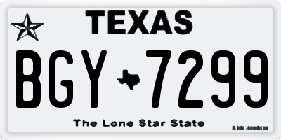 TX license plate BGY7299