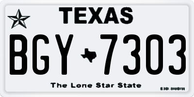 TX license plate BGY7303