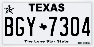 TX license plate BGY7304