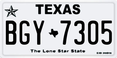 TX license plate BGY7305