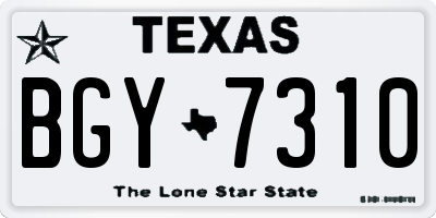 TX license plate BGY7310