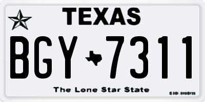 TX license plate BGY7311